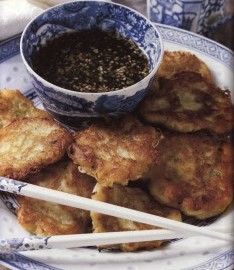Chinese Latkes with Tangy Dipping Sauce