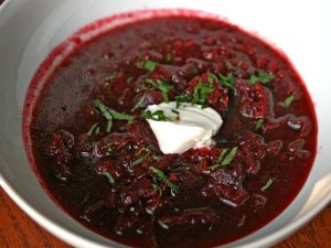 Roasted Beet and Potato Borscht